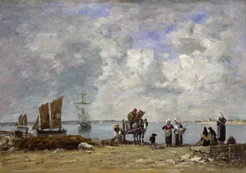 Femmes de pêcheurs au bord de la mer